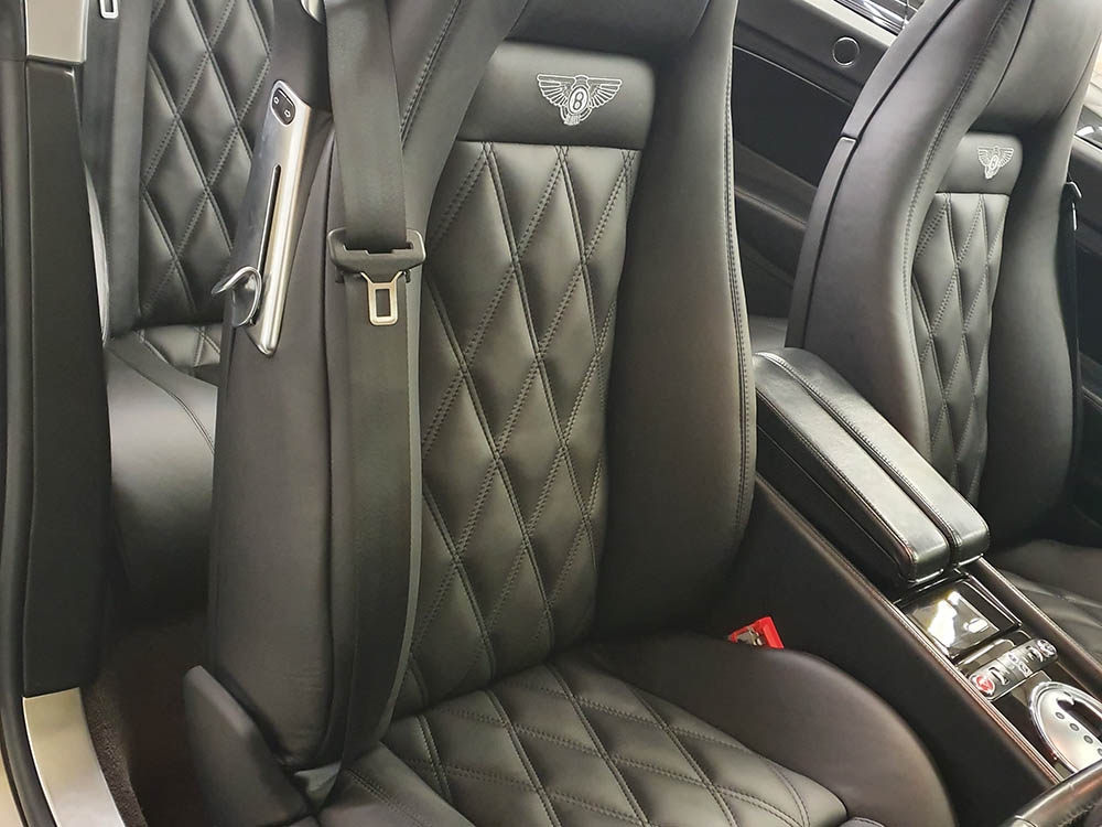 Bentley quilted leather seats top